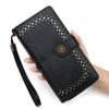 Minimalist Pu Leather Long Wallet With Zipper For Daily Use And Card Storage