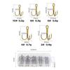 80Pcs High Carbon Steel Treble Hook Portable Fishing Treble Hook Triple Barbed Steel Fish Hook Fishing Accessories