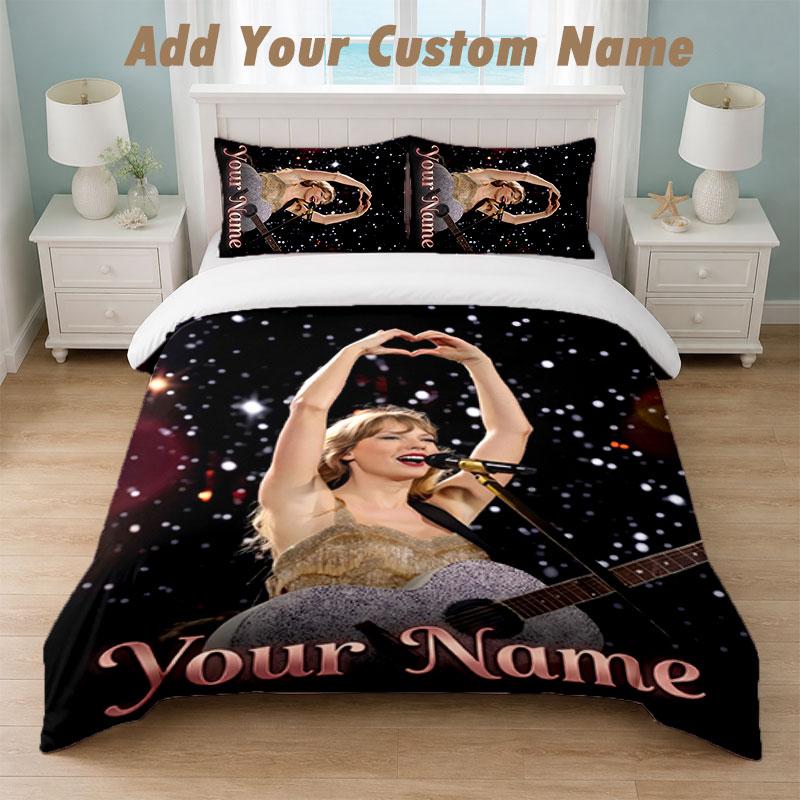 Bedding Set 1 Duvet Cover 2 Pillowcases Taylor Swift Print Soft Bed Linen Bedroom Decor