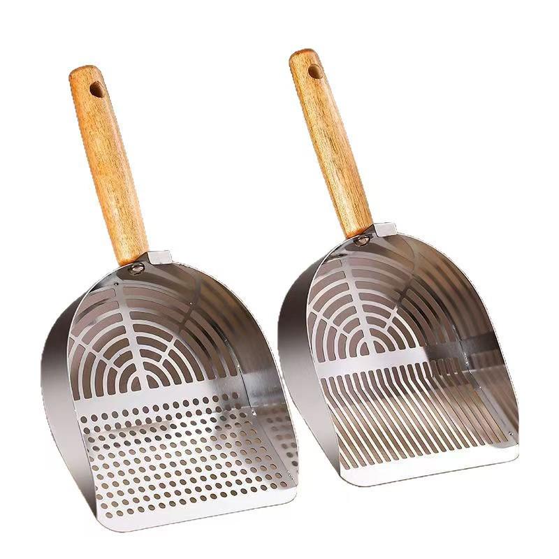 Stainless Steel Cat Litter Scoop with Long Handle - Fine Mesh for Tofu Litter Strip Stainless Steel