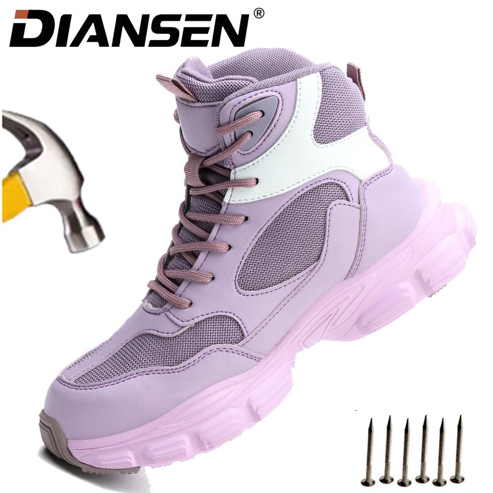 Anti-Puncture Women Safety Shoes Slip Resistant Indestructible Work Shoes Adjustable Steel Toe Sneakers For Construction Site