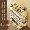 Mobile Storage Rack Shelf with Wheels Multi-Layer Organizer Bookshelf Table Sundry Storage Study Cabinet Kitchen Storage