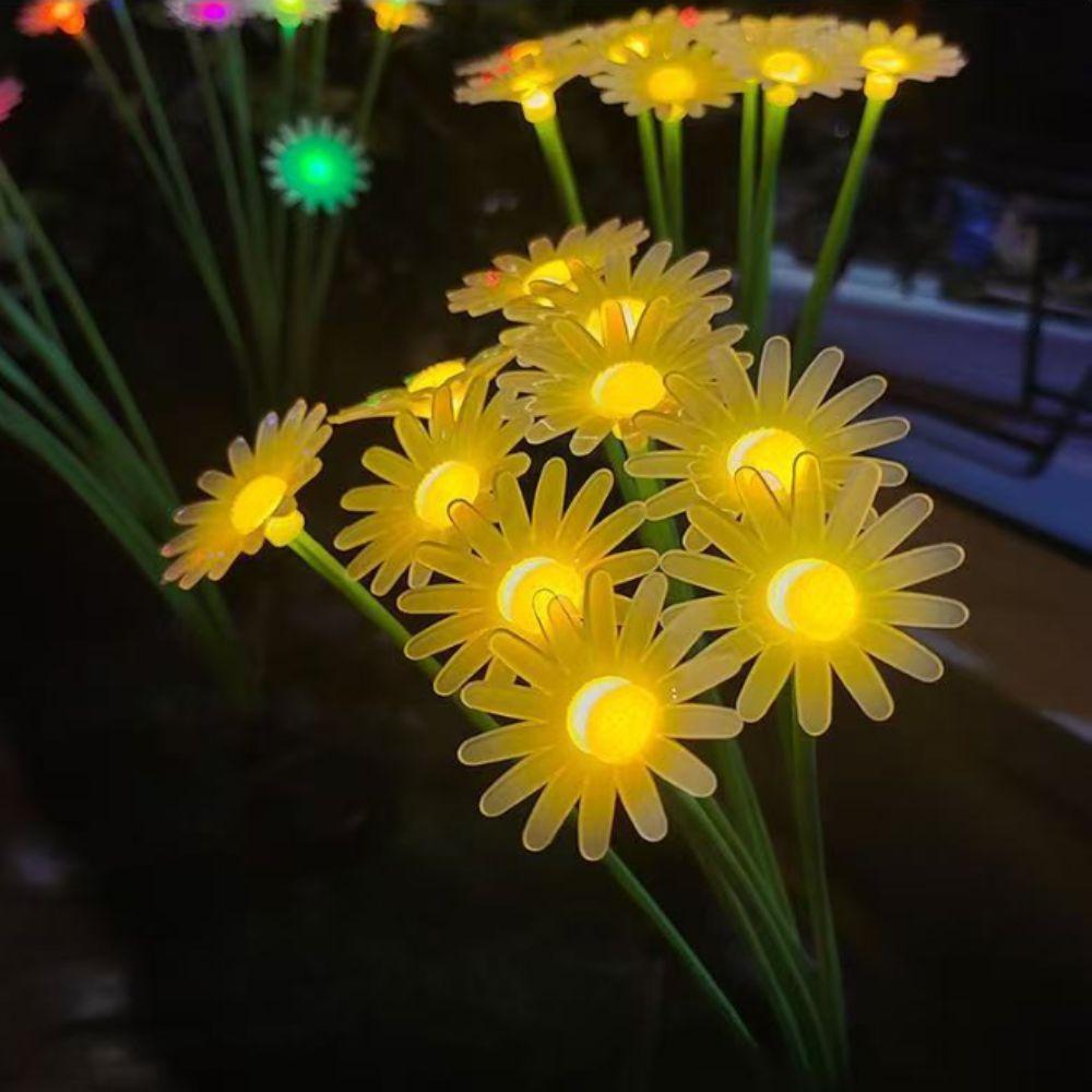 LED Solar Lamp Solar Daisy Lights Simulation Flower 6/8/10 LED Solar Landscape Lights Solar Powered Ground Plug