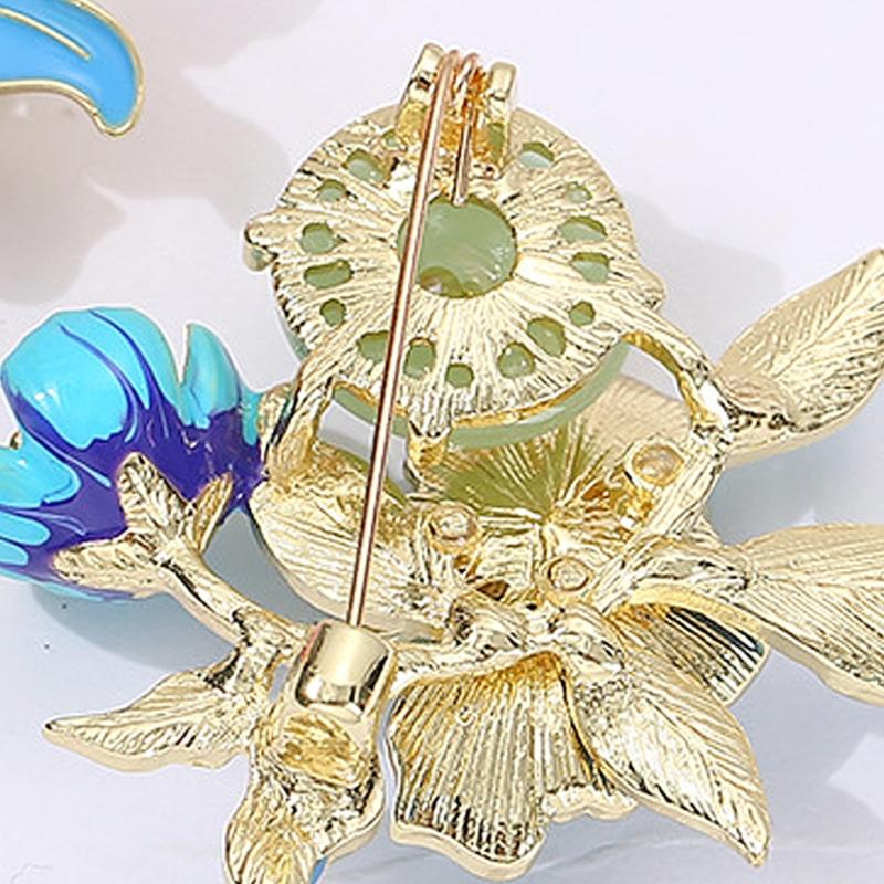 A52E Elegant Enamel Peony Corsage Pin Portable for Dresses and Bags Accessories