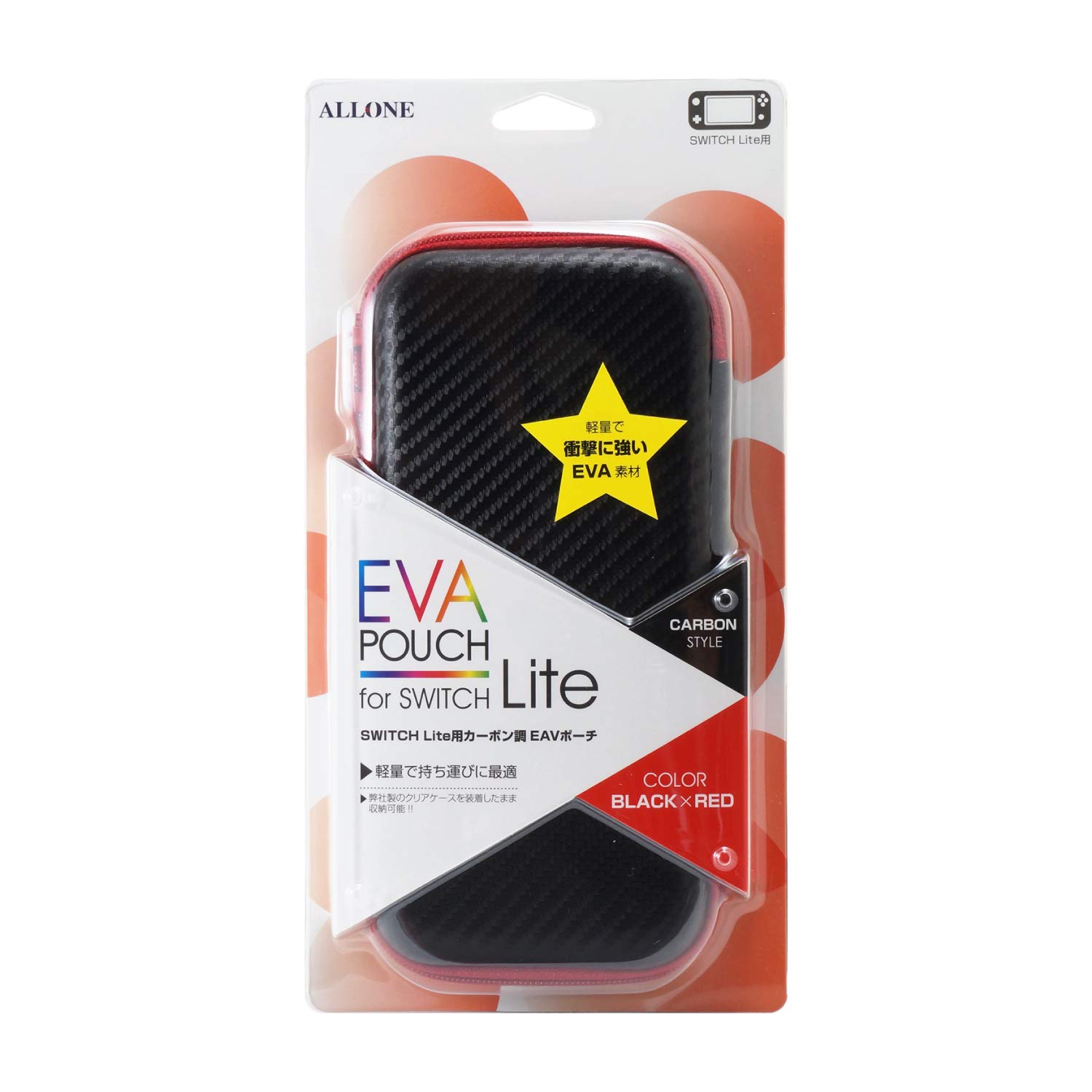 

Чехол ALLONE EVA для Nintendo Switch с защитой от царапин японский производитель Carbon-like Lite, ударопрочный, прочный, легкий, компактный, BK×RD