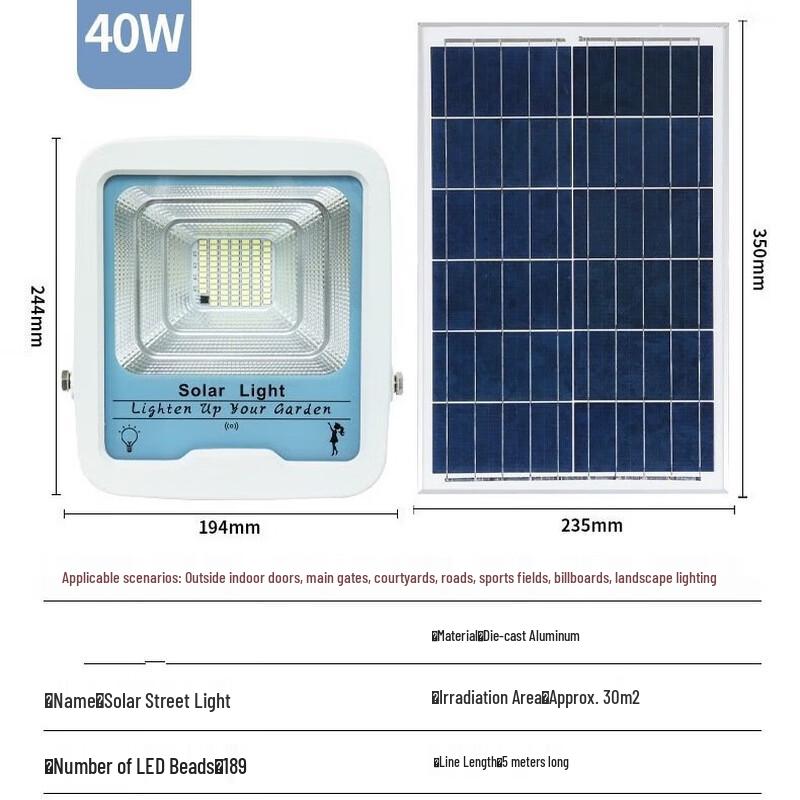 NuFeng 100W Solar Outdoor Street Garden Light