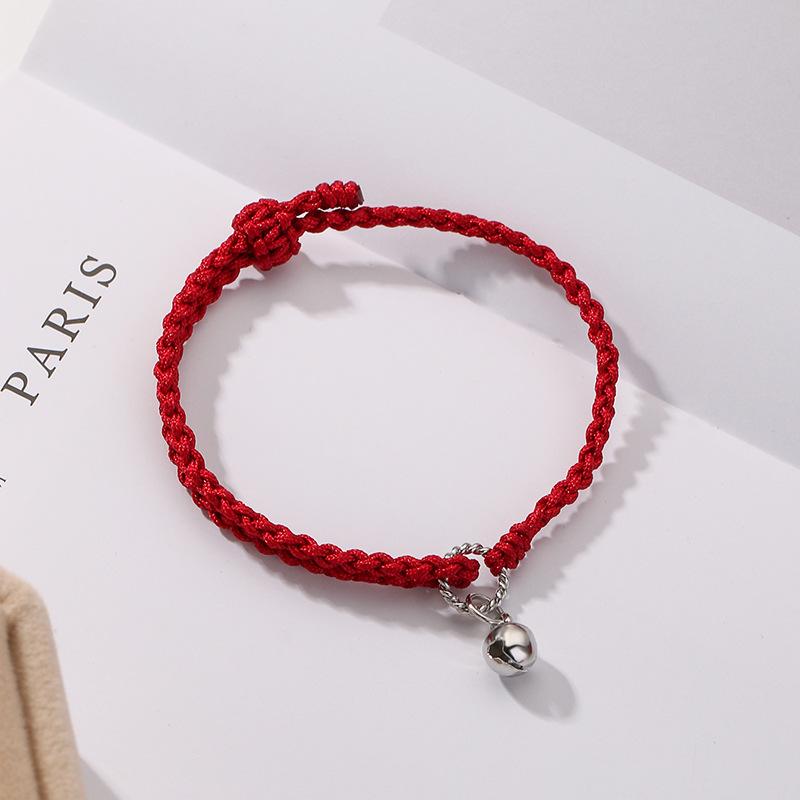 PANJBJ Kaninchen Armband für Damen Mädchen Rotes Geflecht Verstellbarer Schmuck Neujahrs Geburtstagsgeschenk Dropshipping Großhandel