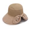 Korean Style Women's Trendy Large Brim Sun Hat with Bowknot - Foldable Bucket Hat for Vacation Travel