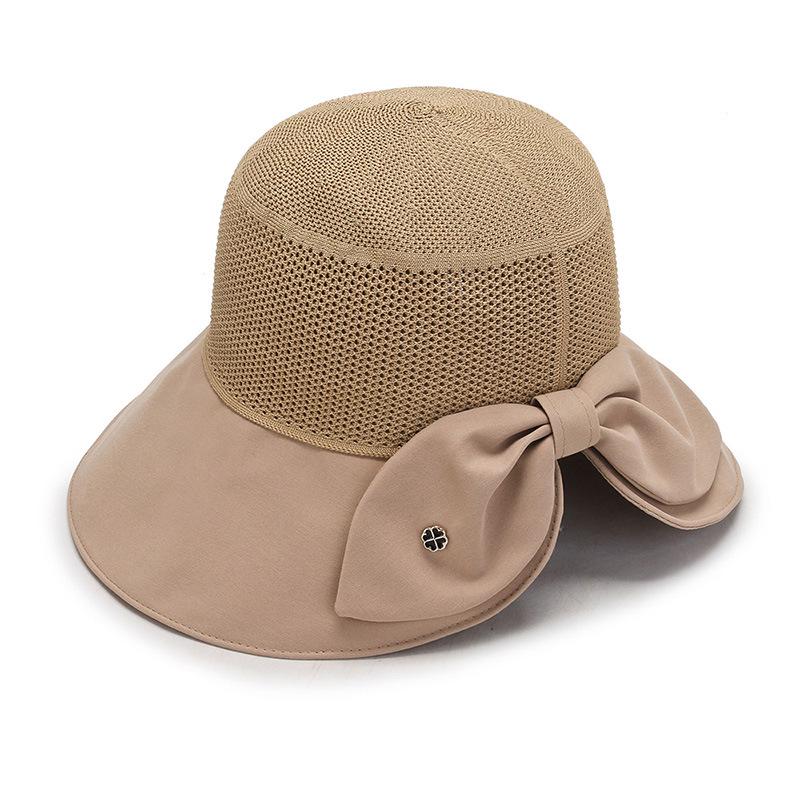 Korean Style Women's Trendy Large Brim Sun Hat with Bowknot - Foldable Bucket Hat for Vacation Travel