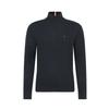 Casual Mock Neck Cable Knit Pullover Long Sleeve Solid Comfortable Fitted Sweater Men Sweater Navy-Blue 78JB411-410