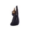 Polyresin Golden Handcrafted Palm Buddha Polyresin Showpiece (12.5 cm x 7.5 cm x 17.5 cm, Black)