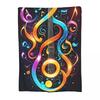 Colorful Musical Note Music Score Blankets Soft Warm Flannel Throw Blanket Bedspread for Bed Living Room Picnic Travel Home Sofa