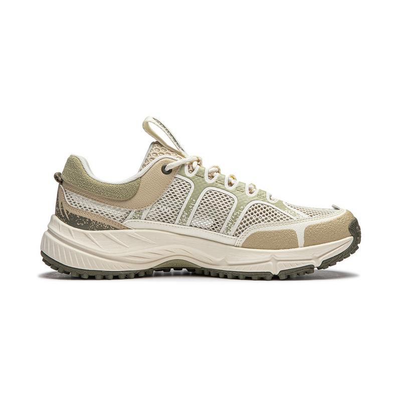 New LiNing CF Tracing Elegance Lite RT Cushioning Wear-Resistant Low-Top Outdoor Trekking Shoes Men's Ecru Umber AHTU003-1