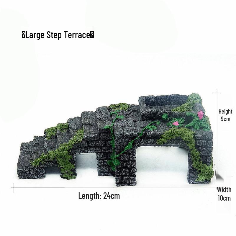 

Платформа для баскінгу для акваріума з черепахами з пандусом та печерою для ховання