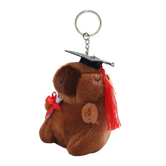 

Выпускная шляпа, плюшевая игрушка капибара с дипломом, чучело, брелок, кулон, плюшевая кукла, украшение для студентов, подарок на выпускной сезон темный кофе