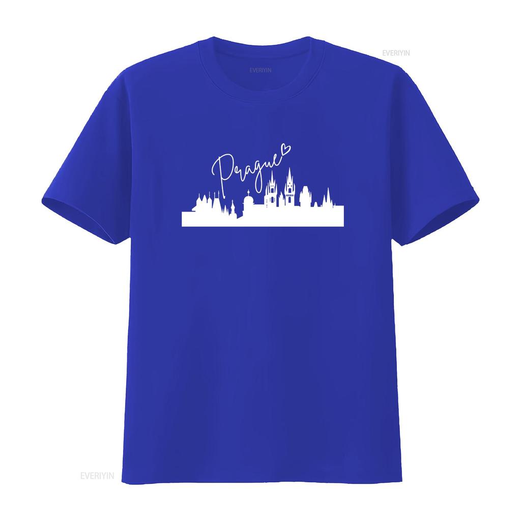 Prague T Shirt for Europe Travel Czech Republic Souvenir Ideal Family Vacation Summer Wear vintage Washed homme Comfortable