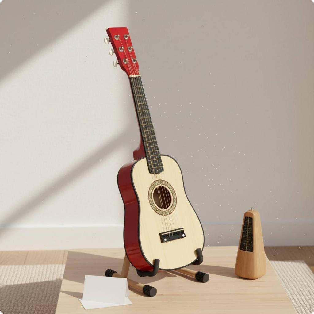 Kids Guitar Great Gift Children's Playable Premium Feel for Beginners Red 21 Inch