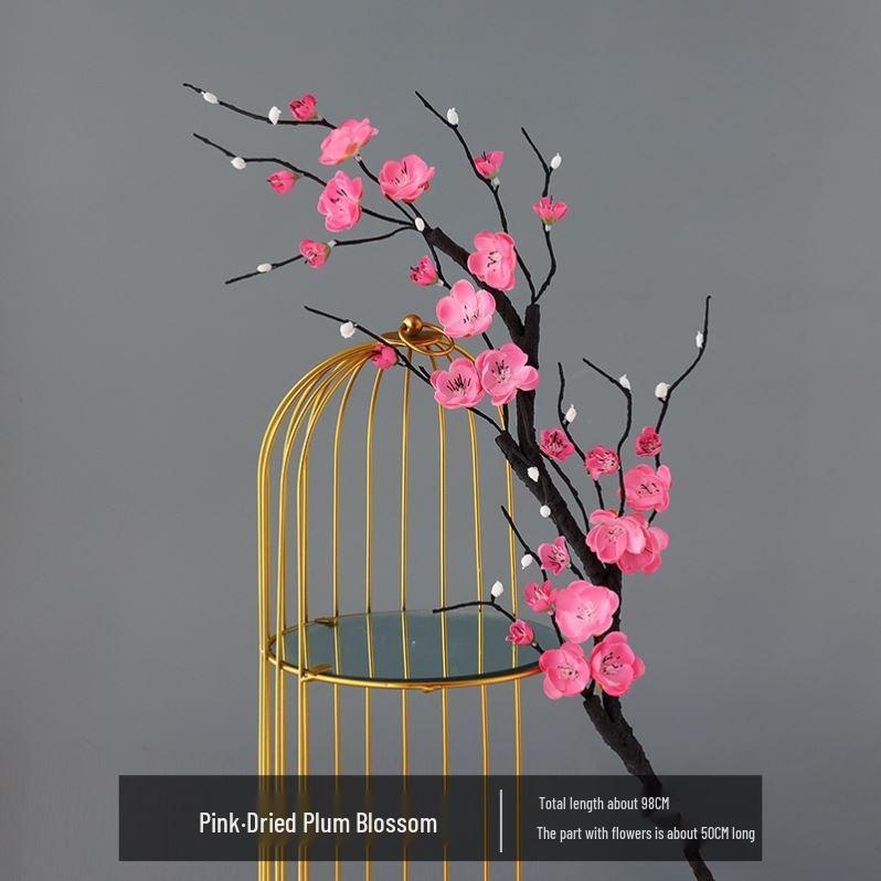 Artificial Plum & Peach Blossom Bonsai: Winter Sweet Flower Decor for Living Room or Study