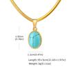 Vnox Natural Stone Pendant Necklace, Stainless Steel Blade Chain, Obsidian Tiger Eye Turquoise Lapis Stone Jewelry Gift for Men