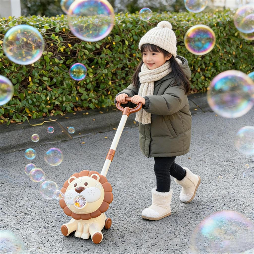 Bubbles Machine Maker Adorable Practical Outdoor Toys with Light for Girls Boys Kids