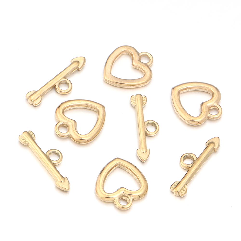 1 Set Stainless Steel OT Clasps Metal Toggle Clasps Wavy Buckle Connectors For Jewelry Making DIY Bracelets Necklace Accessories