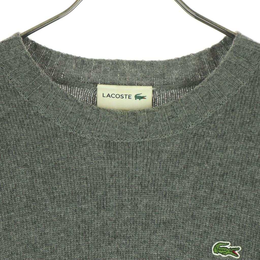 Lacoste Cashmere Blend One Point Long Sleeve Knit S Gray Men's Used