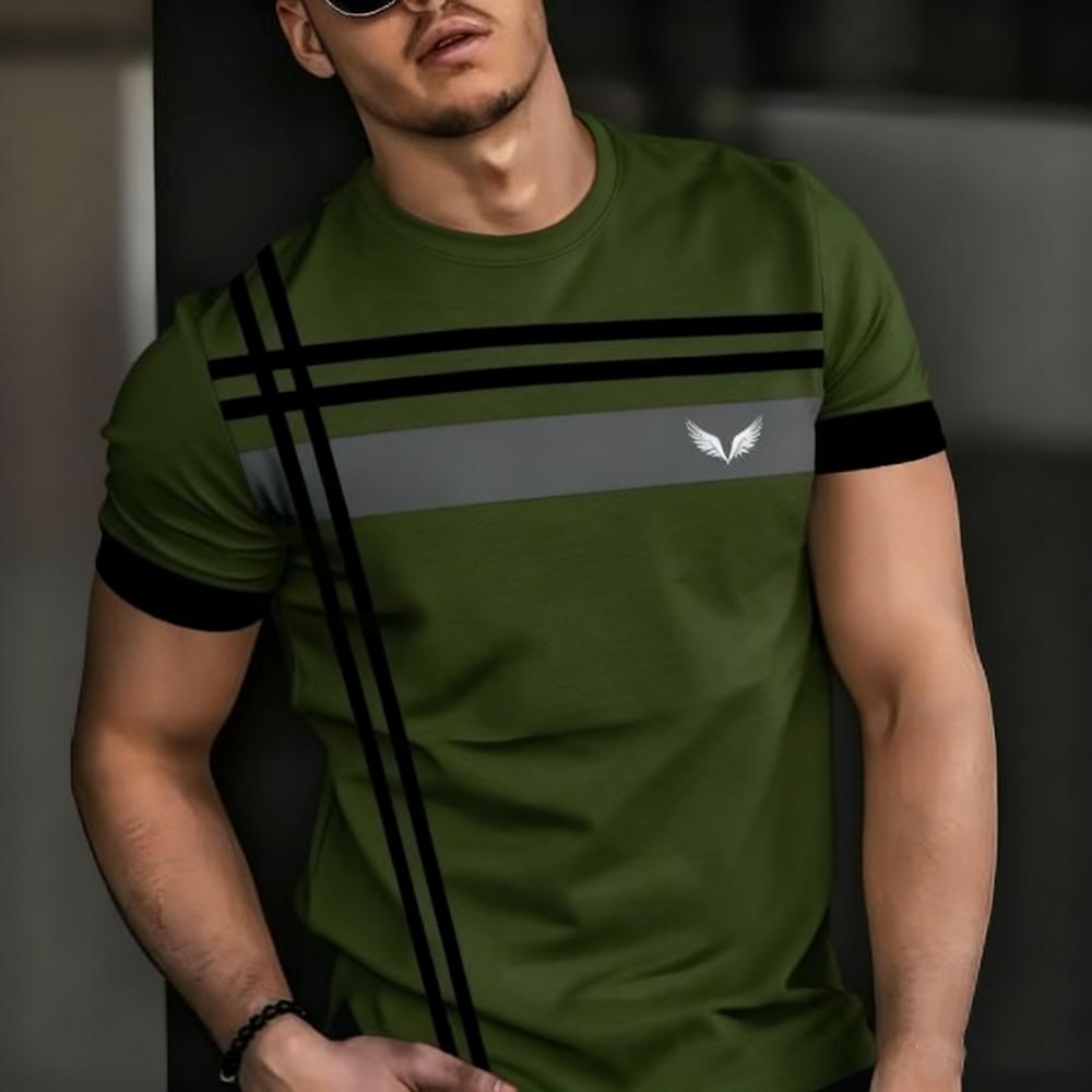 Men's Casual Plus Size Short T-shirt Men's Round Neck Short T-shirt