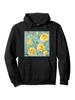 Casual Hoodie with Vibrant Tulip & Clover Design - Cozy Long Sleeve Pullover
