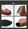 Men's Plus Size Retro High-Top Color Block Leather Shoes - Formal and Casual Trendy Footwear.