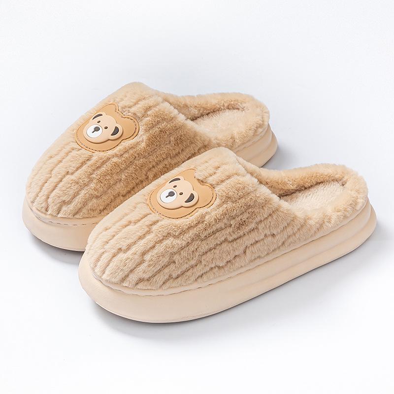 2025 Women's Autumn/Winter Plush Cotton Indoor Slippers - Warm Household Footwear for Couples