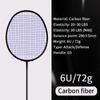 Rachetă de badminton 21-30 LBS fibră de carbon bărbat femeie adult elasticitate înaltă durabilă rachetă principală Atac apărare Nivel competiție