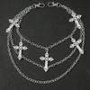 1pc Men Cross Pendant Multi-Layered Metal Fashion Accessory Hip Hop Punk Style Chain For Pants Street Halloween Autumn-Winter Accessories