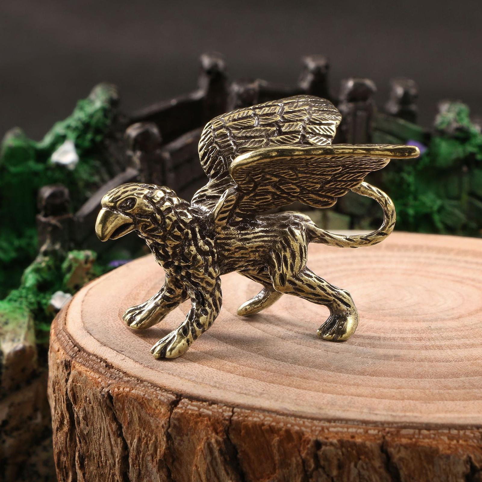 Antique Curios Griffins Totem Multi-functional Animal Figurine Brass Craft Desktop Accessories Room Decor Ornament Children Gift