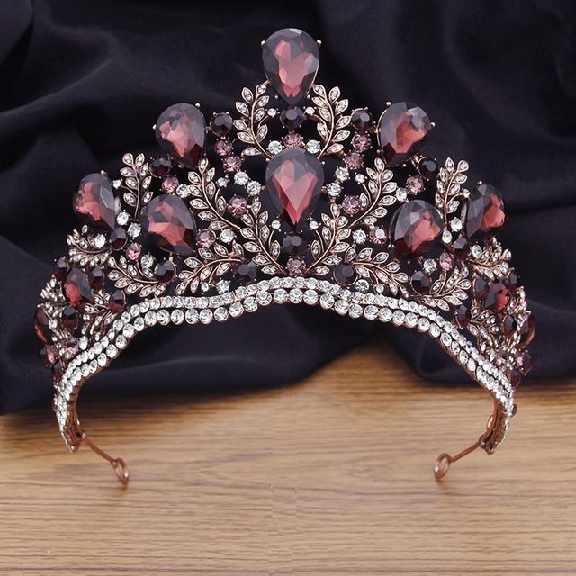 Quality Pageant Crown Headdress Royal Queen Large Water Drop Crystal Tiaras Diadem Bridal Wedding Hair Jewelry Bride Accessories