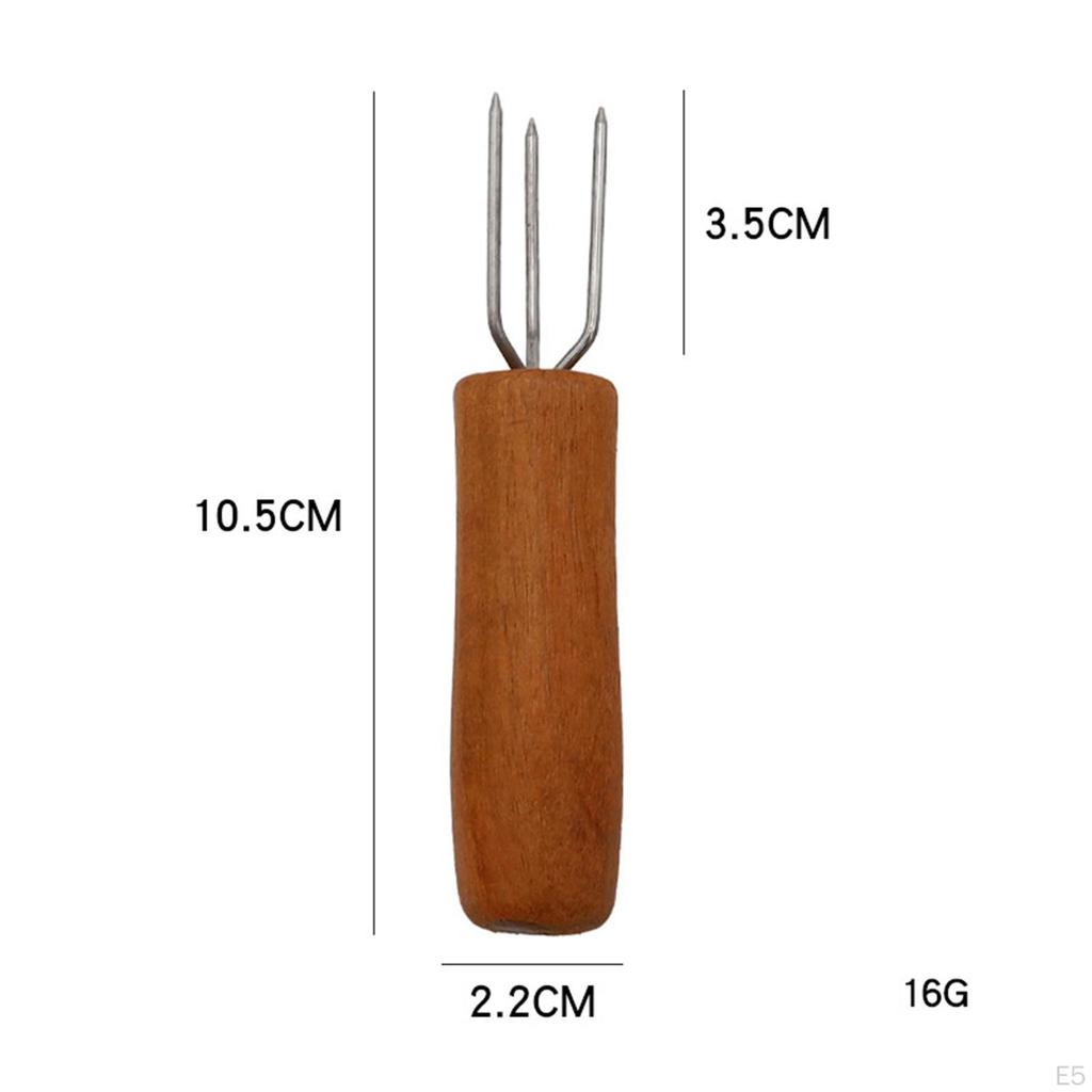 Corn Holder Barbecue Butter with Wood Handle Fruit Forks BBQ Cooking Food Fork