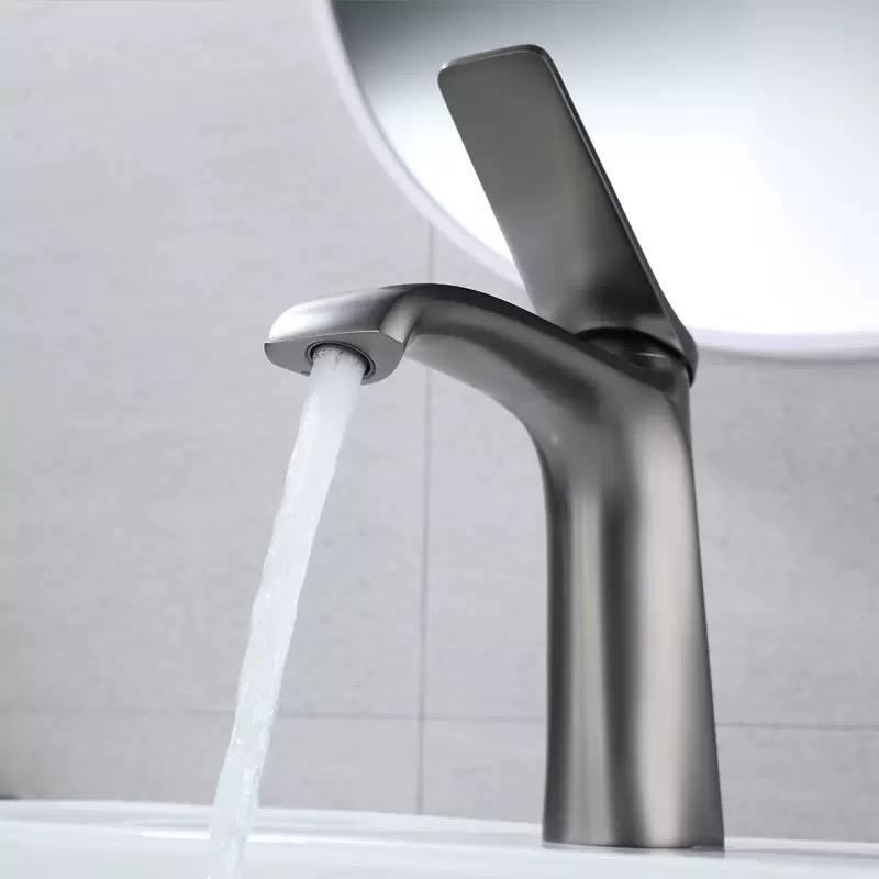 All Copper Material Surface Plating Countertop Basin Faucet Hot And Cold Water Mixer Taps Bathroom Accessories