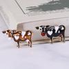 European Creative Drip Oil Heart Cow Brooch - Versatile Unisex Zodiac Lapel Pin