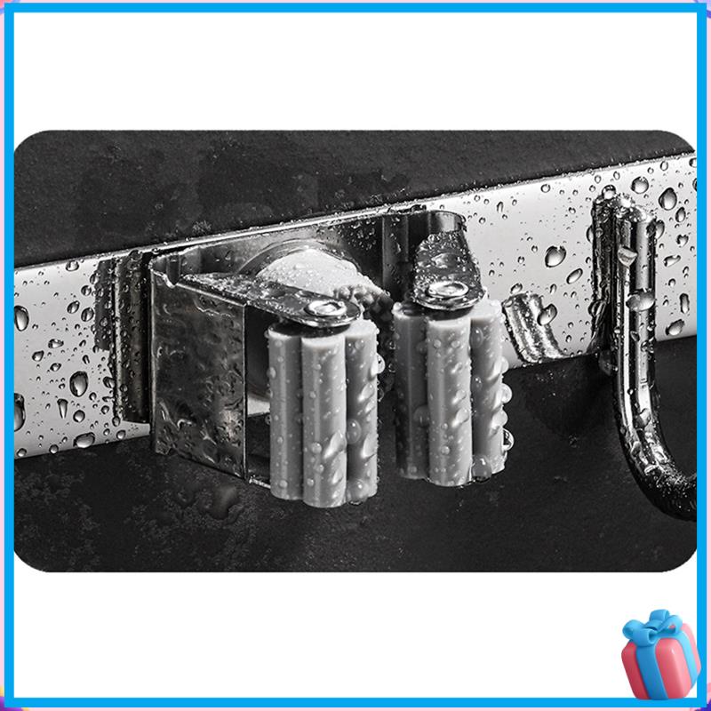 Broom Holder Wall Mount Garden Tool Organizer Mop Hanger Wall Mounted Garage Storage Kitchen,Laundry Utility Rack
