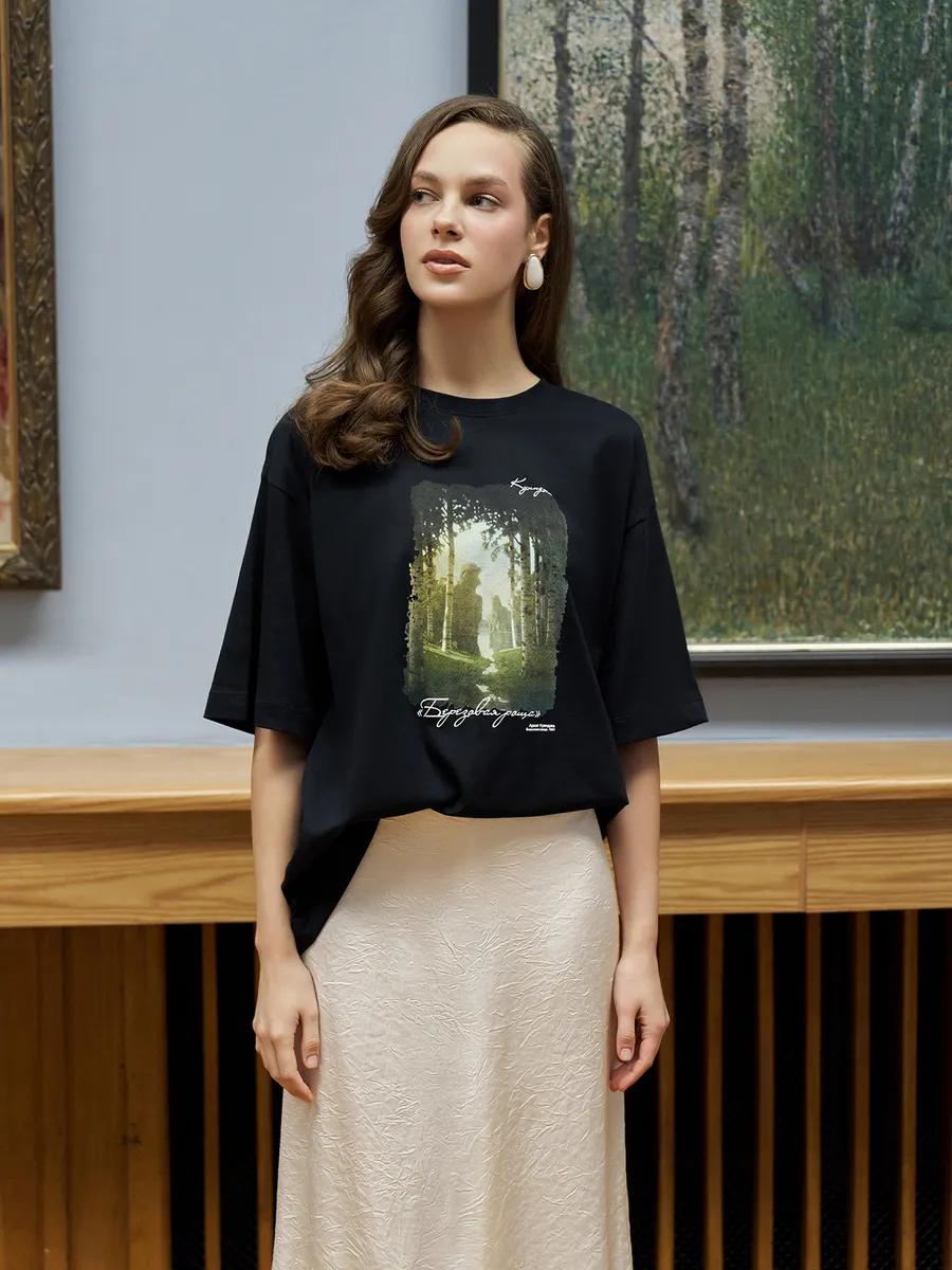 Базовая хлопковая оверсайз футболка L