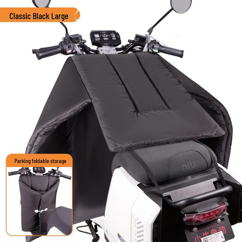 Electric Vehicle Windshield Winter Velvet Windproof Cover & Battery Motorcycle Knee Pads for Cold Protection