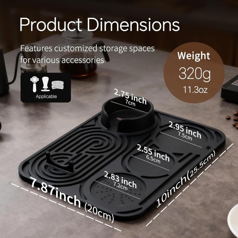 Thickened Silicone Coffee Mat Nonslip Cup Holder Espresso Accessories Organizer Countertop Protector for ES601 ES701