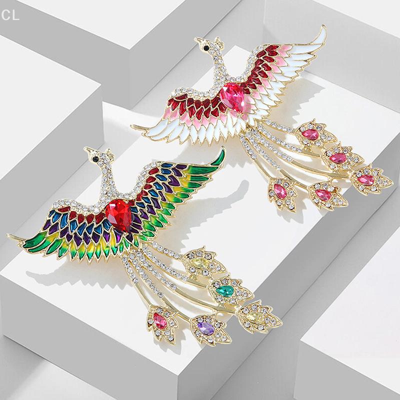

Rhinestone Flying Phoenix Brooch for Women Clothing Coat Jewelry Accessries Gifts