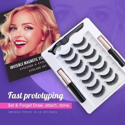 New Invisible Magnetic Eyeliner Liquid False Eyelashes - Celebrity Recommended, No Sagging, Easy To Wear