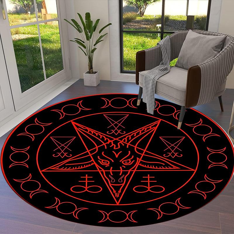 1pc Office Carpet Chair Mats Baphomet Symbol Perfect for Decorating Office Chairs, Living Rooms, Or Bedrooms