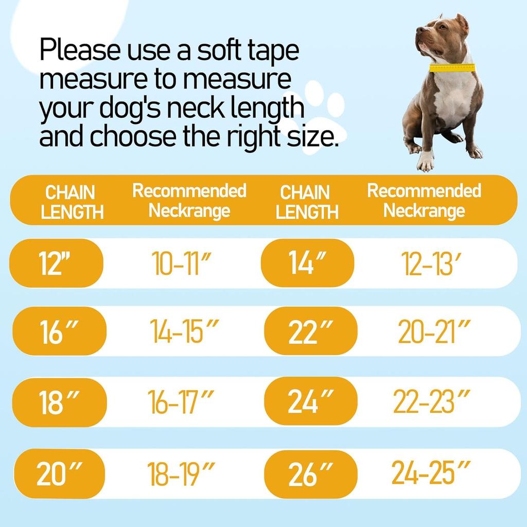 BAOBOTE 15MM Gold Stainless Steel Dog Collar with Cuban Link Chain Heavy Duty Chew Proof Training Collar for Dogs(14" Gold)