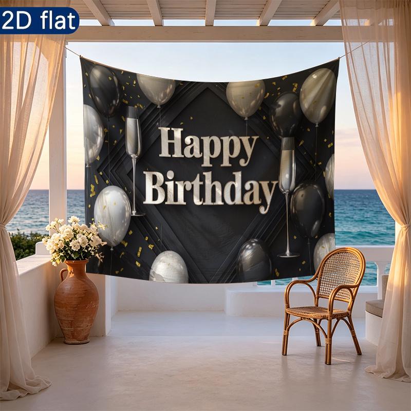 Party Backdrop Balloon Black White Photo Booth Background Front Door Decor