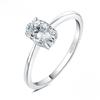 JewelryPalace 5A CZ Oval Solitaire Classic 925 Sterling Silver Wedding Engagement Ring for Woman Anniversary Gift Fine Jewelry