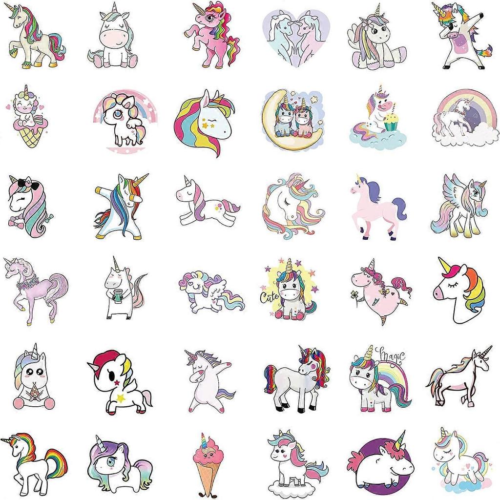 100pcs Cute Vinyl Unicorn Stickers for Kids , Girly Sticker for Water Bottle Laptop Scrapbook pad Phone Skateboard,Waterproof Unicorn Christmas Gifts 