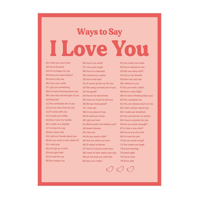 Ways To Say I Love You Canvas Painting Lyrics Poster Nordic Wall Art Retro Music Quotes Picture Print for Living Room Home Decor