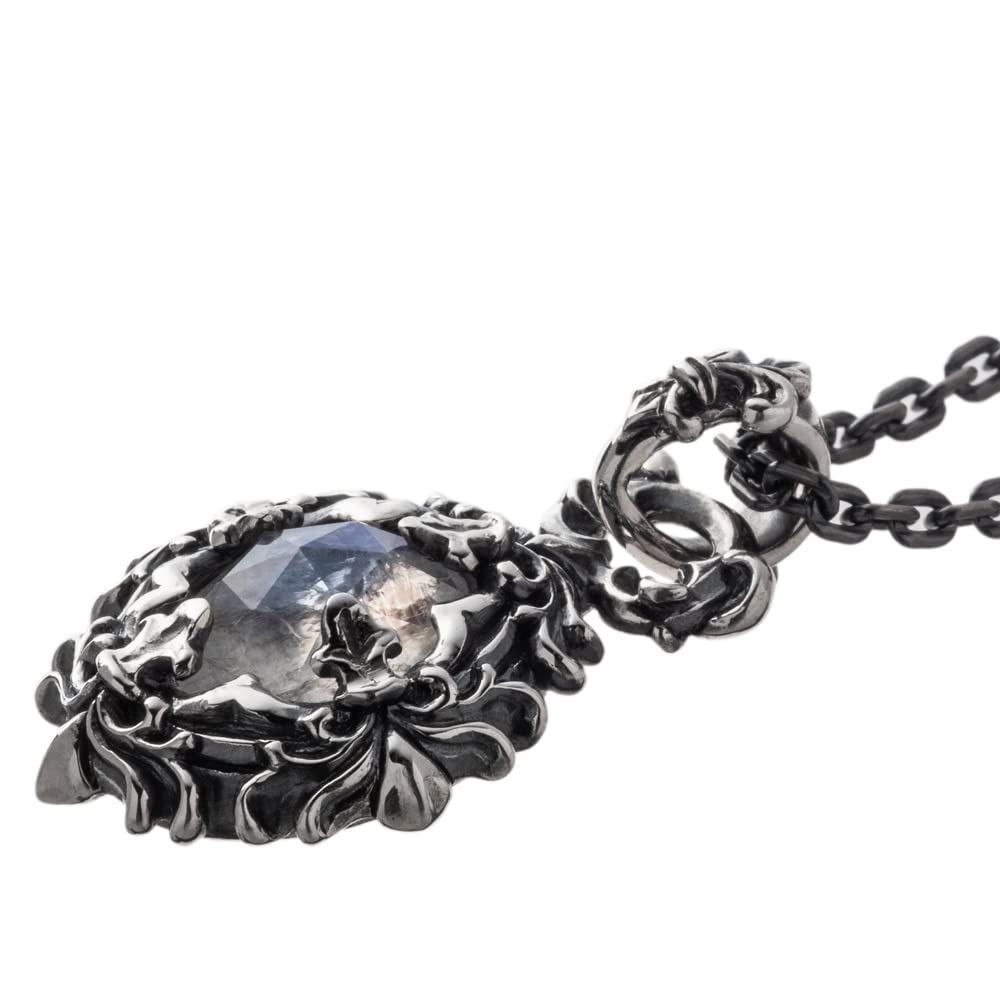 Artemis Classic Rose Cut Blue Moon Pendant (acp0361) - Men's Silver Accessory, 925 Sterling Silver with Moonstone